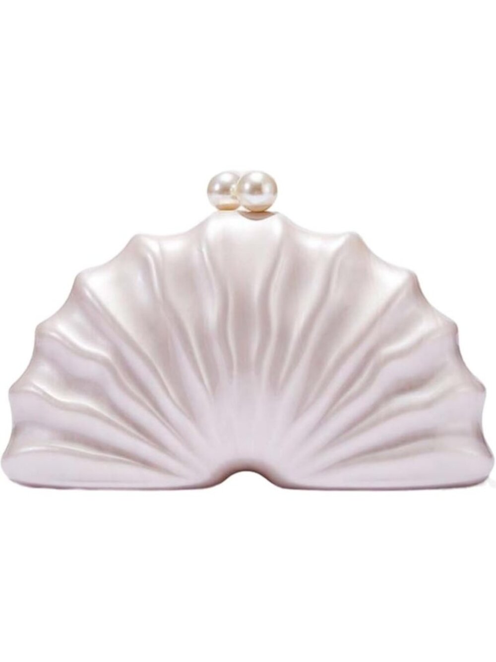 Elegant Acrylic Seashell Clutch - Pearl Marble Handbag for Weddings & Parties